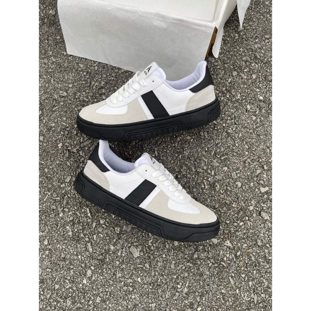 Giày Sneaker Thể Thao Ancol NewClassic LÂN Gat Shoes – Da Ultra M. Phối Da Lộn, Đế Và Lót Cao Su