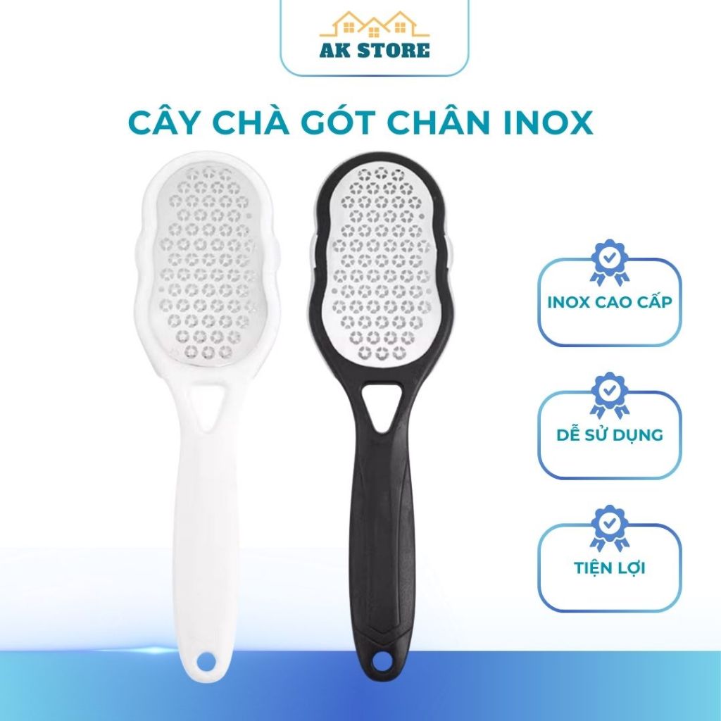 AK_STORE Dụng Cụ Chà Gót Chân 2 Mặt Tẩy Da Chết Tiết Kiệm Thời Gian