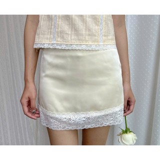 Trixie Cream Silk Skirt ( Chân váy lụa màu vàng kem )1998beforethedawn