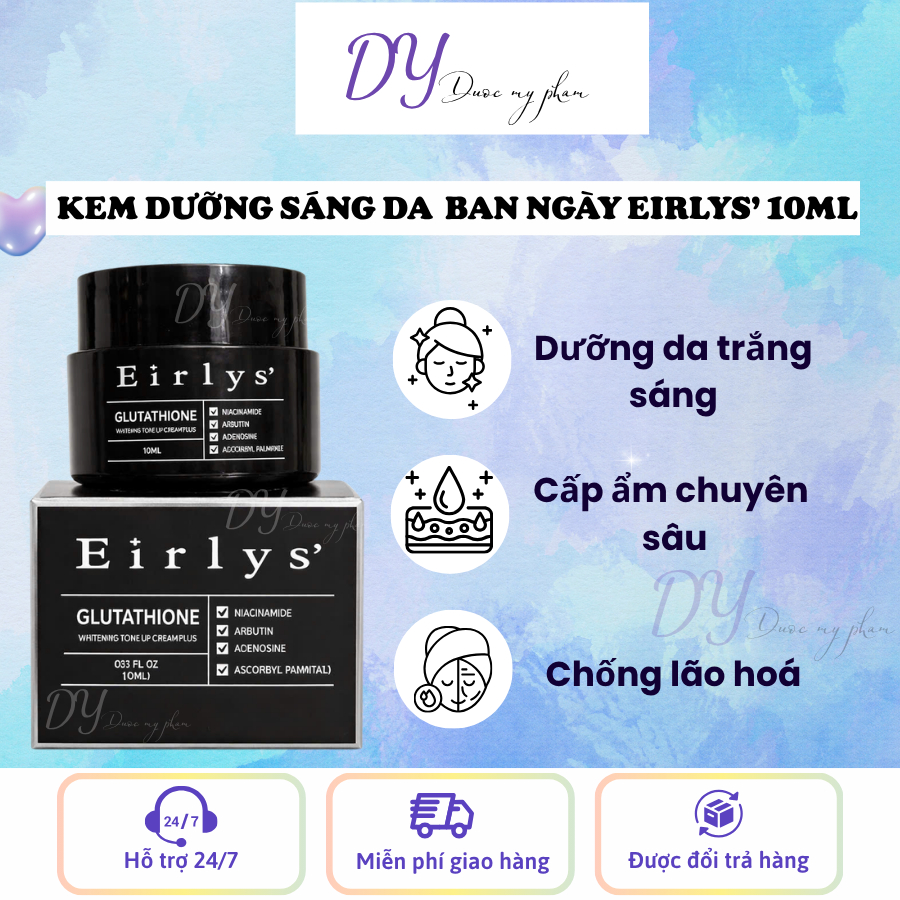 [Chính Hãng] Kem Nâng Tone Dưỡng Trắng Hỗ Trợ Giảm Nám Da Eirlys' Glutathione Whitening Tone Up Crea