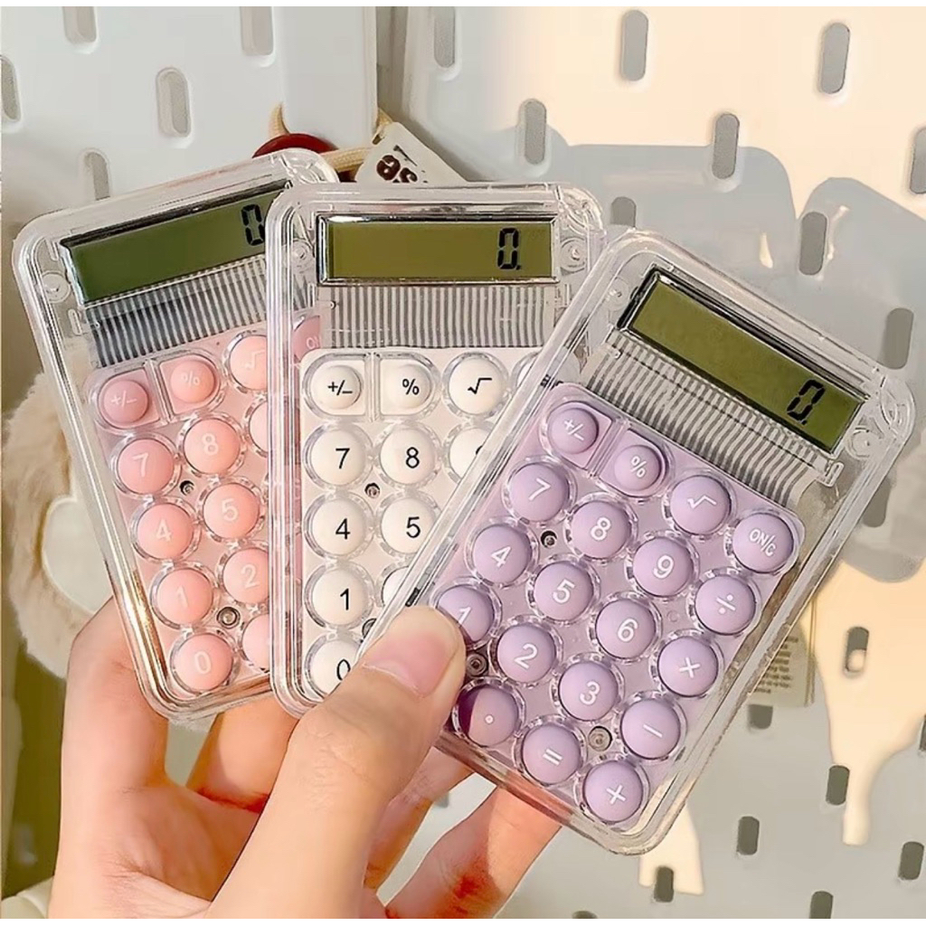 Máy Tính Mini Cầm Tay Trong Suốt Phím Silicon Màu Pastel Dễ Thương – Calculator Mini 8.2x5.2cm Nhỏ G