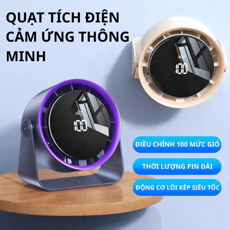 Quạt Tích Điện Để Bàn Asaki 100 Mức Độ Gió Mát Xoay Linh Hoạt Không Tiếng Ồn | BigBuy360 - bigbuy360.vn