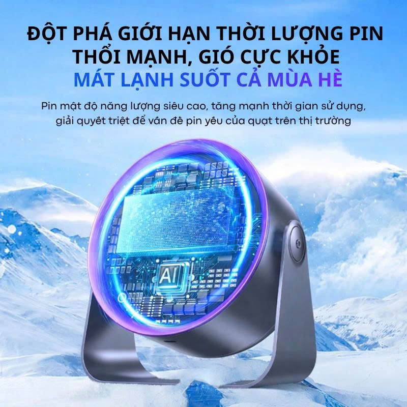 Quạt Tích Điện Để Bàn Asaki 100 Mức Độ Gió Mát Xoay Linh Hoạt Không Tiếng Ồn | BigBuy360 - bigbuy360.vn