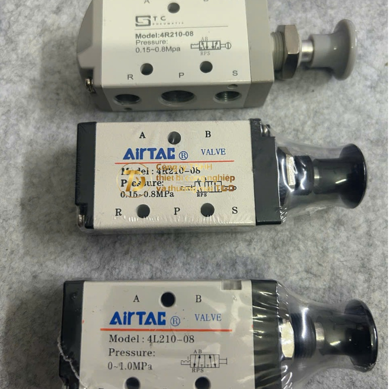 Van kéo tay khí nén   4R210-08  4L210-08  Airtac CN/STC /EGLE  kiểu van 5/2 Ren 13mm