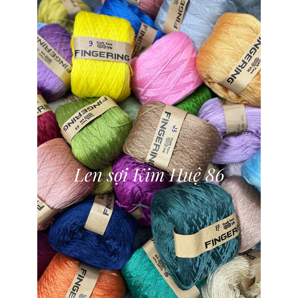 Cotton bóng 4 sợi chập - Sợi Fingering (BK 150/48)