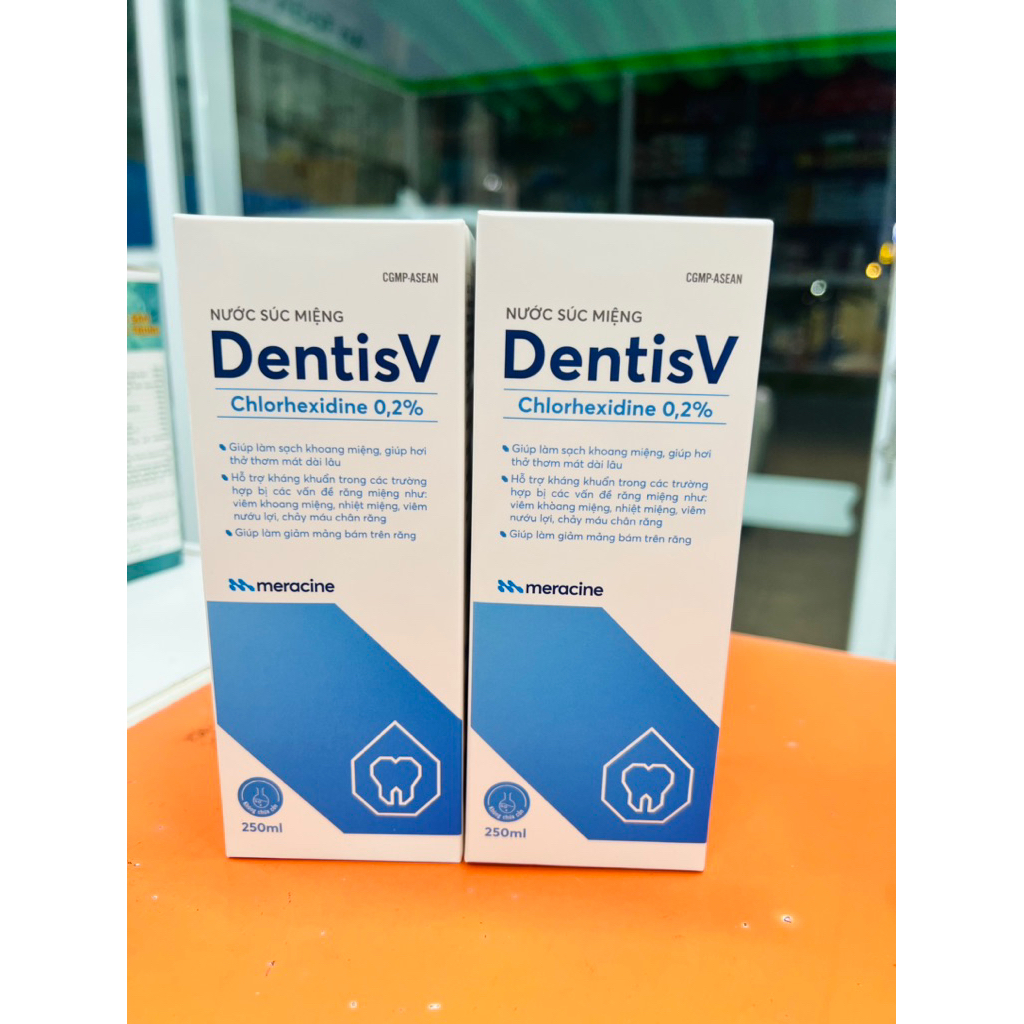 Nước súc miệng giúp làm sạch khoang miệng, giúp hơi thở thơm mát DentisV Chlorhexidine 0.2%