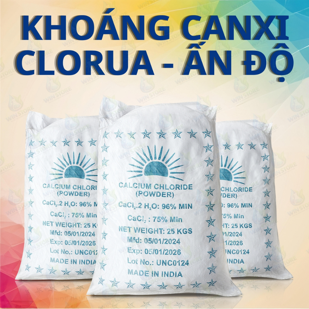 Khoáng CaCl2 25kg – Canxi Clorua Ấn Độ – Bổ Sung Canxi Giúp Tôm Cứng Vỏ, Phát Triển Nhanh, Ổn Định N