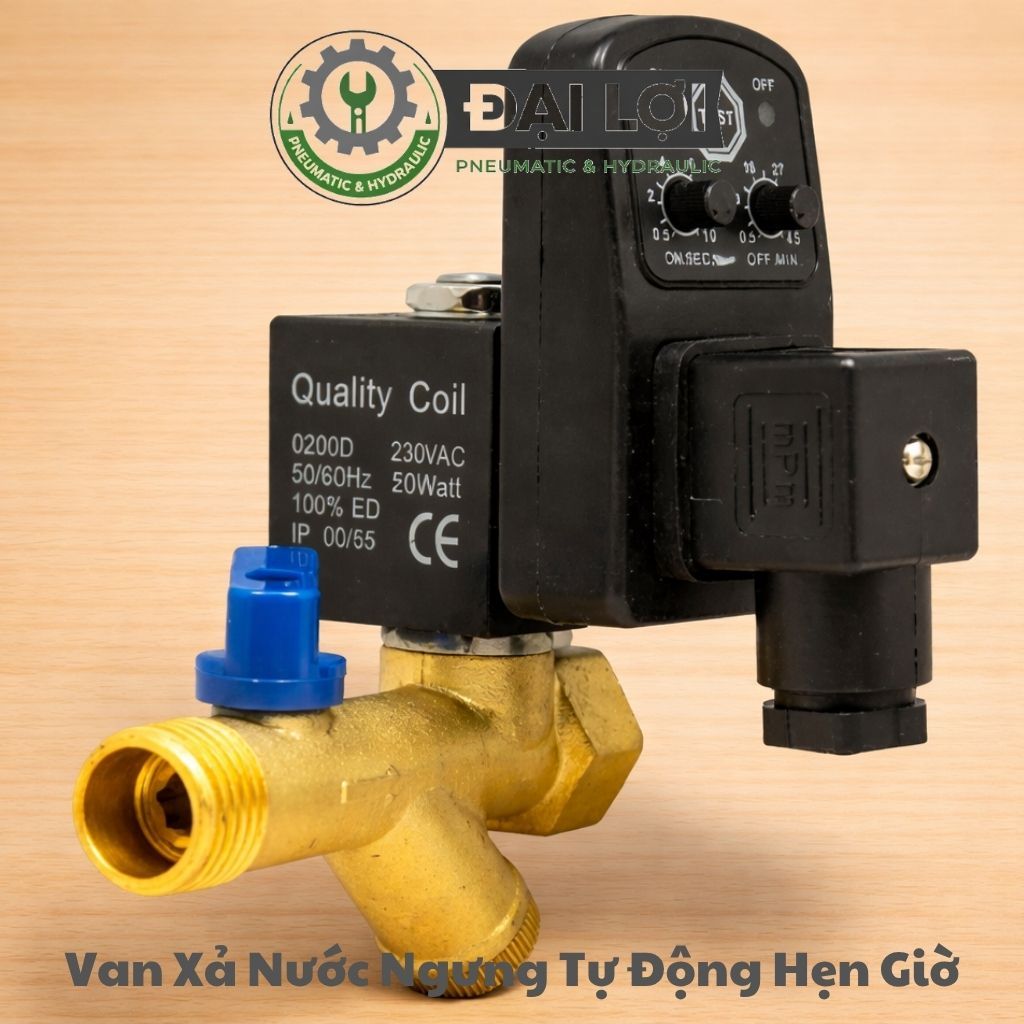 Van Điện Từ Xả Nước Máy Khí Nén OPT-B 0200D - Van Xả Nước Ngưng Tự Động Hẹn Giờ