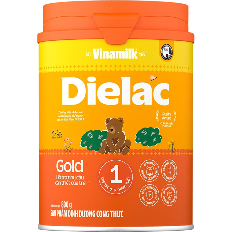 Sữa bột Dielac Alpha Gold 1 800g (cho trẻ từ 0-6 tháng)