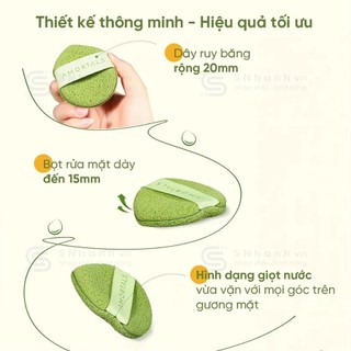 Cọ rửa mặt silicon & Bông mút bọt biển rửa mặt AMORTAISii 12mm siêu mềm mịn