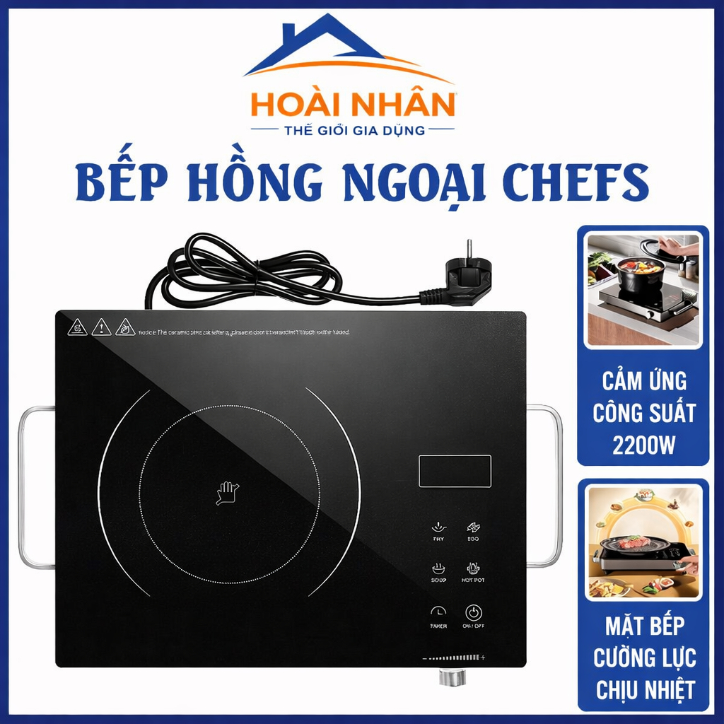 Bếp Hồng Ngoại Dơn  Chefs Life Công Suất 2000W, Điều Khiển Cảm Ứng, Hẹn Giờ Tự Động Bếp Từ