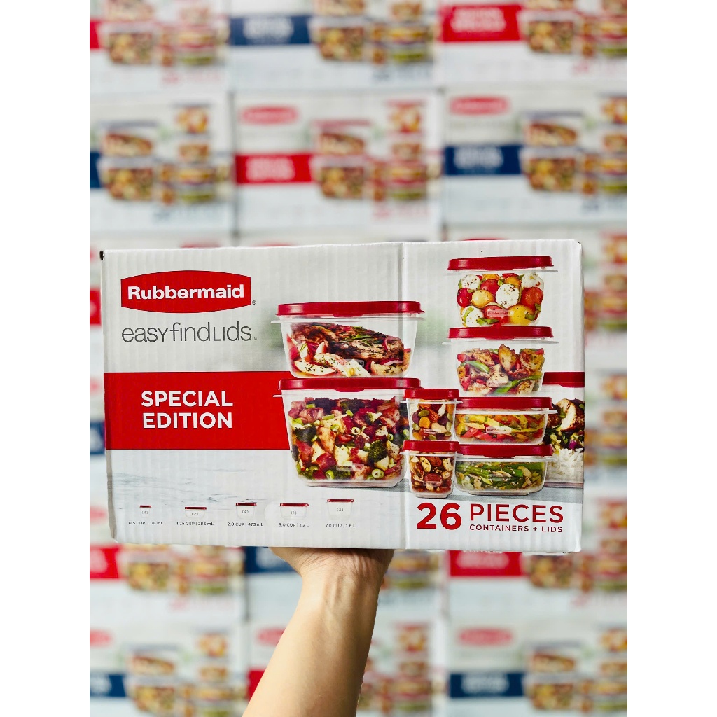 SET HỘP NHỰA RUBBERMAID EASY FIND LID ( 13 BỘ HỘP) MỸ