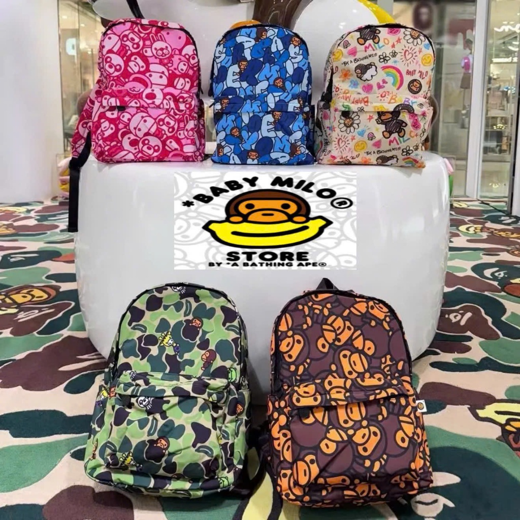 Balo BabyMilo Bape Unisex – Ba Lô Thời Trang Streetwear Học Sinh, Đi Học Đi Chơi cho nam nữ