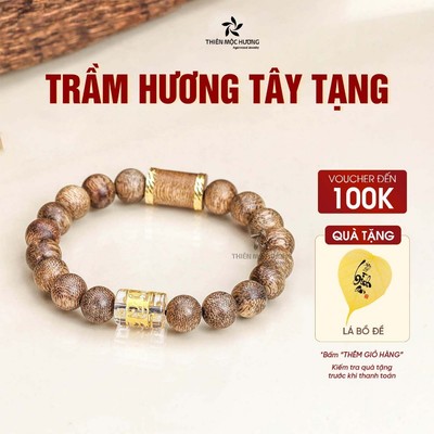 Vòng tay trầm hương tự nhiên Tây Tạng - Thiên Mộc Hương mix lu thống omani Trầm Tốc VN thơm dịu nhẹ