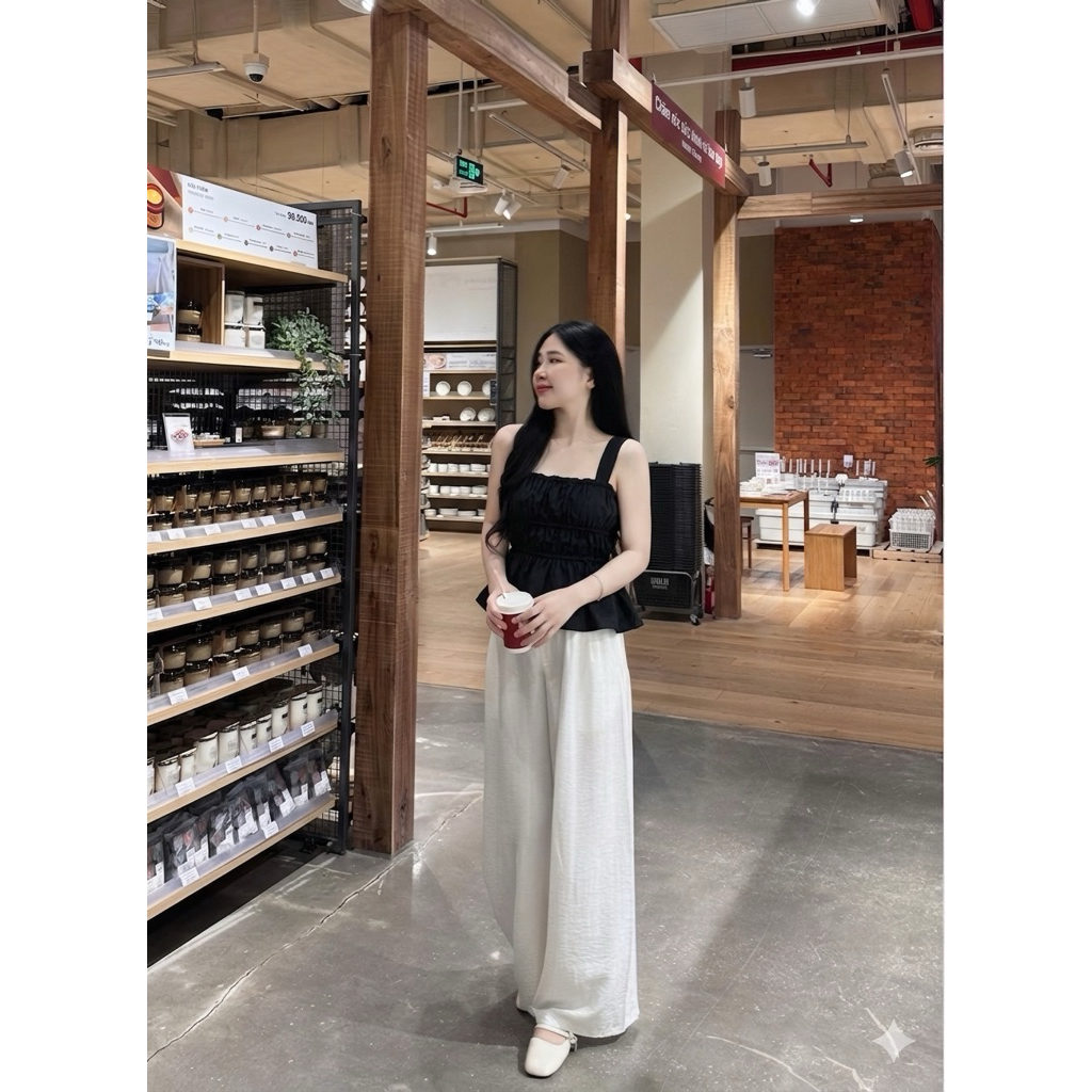 [Hàng chuẩn L1] Áo Hai Dây Bản To Chất Thô Mềm Bo Chun Đính Nơ CHERRY TOP - A21245 | BigBuy360 - bigbuy360.vn