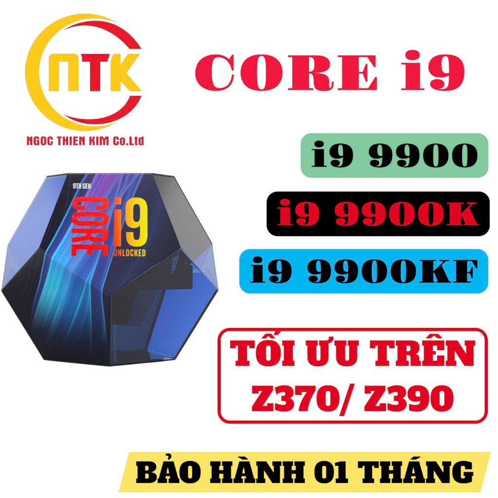 CPU INTEL CORE i9 9900K, i9 9900KF, i9 9900 - HÀNG QUA SỬ DỤNG - BẢO HÀNH 01 THÁNG./