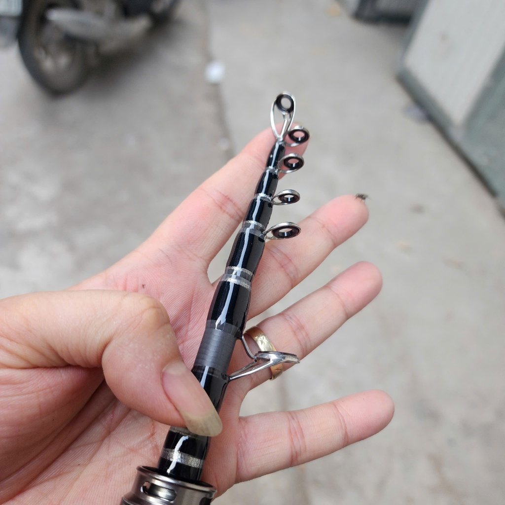 [Chất Lượng] Cần Rút mini Black V5 - Độ Cứng ML - Cán Cabon Dài