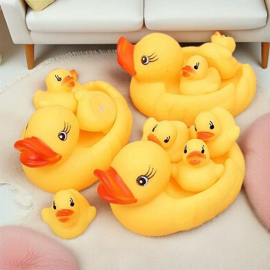 Vịt thả bồn tắm an toàn cho bé set 1 vịt mẹ 3 vịt con