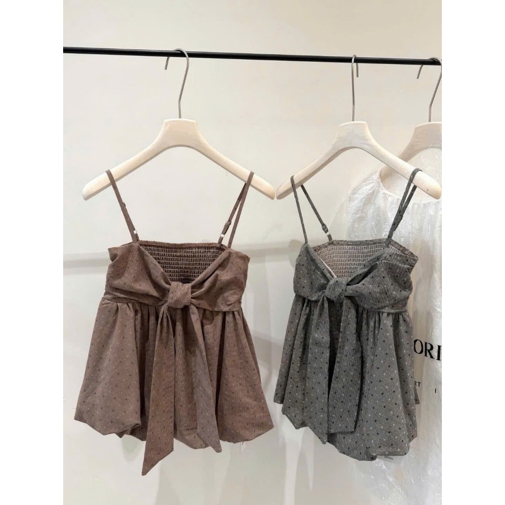 Áo Hai Dây Nữ Nơ To Bản Xinh Xắn – Áo Croptop Babydoll Dáng Xòe, Chun Ngực Co Giãn, Style Hàn Quốc Hot Trend HH10 | BigBuy360 - bigbuy360.vn
