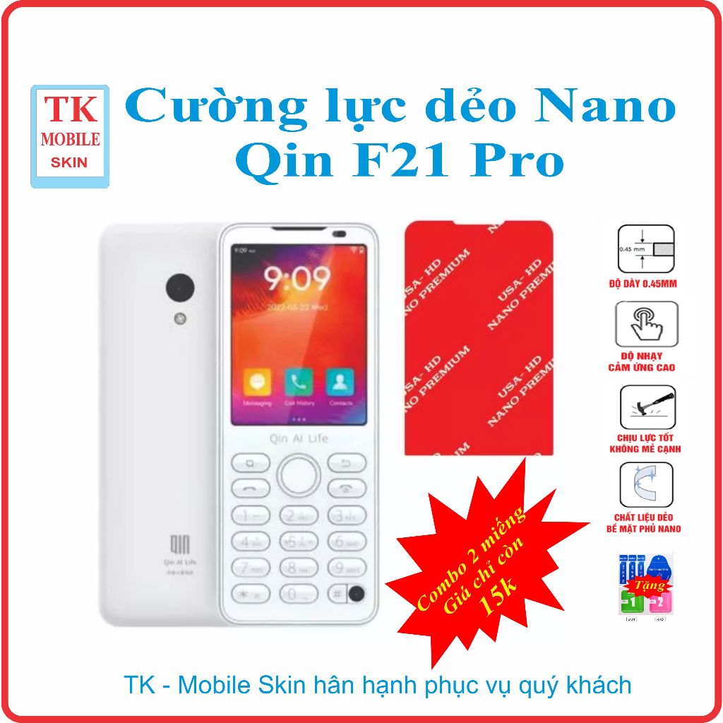 Cường lực dẻo bảo vệ màn hình điện thoại Qin F21 Pro