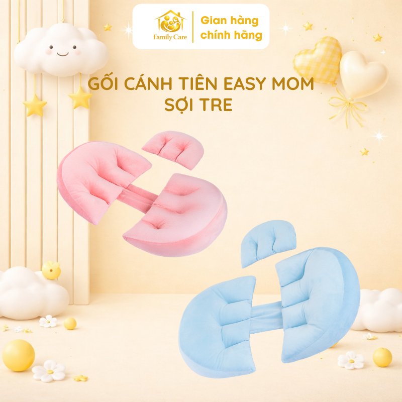 Gối bầu cánh tiên Easy MOM vải nhung mềm mịn an toàn cho mẹ bầu – FamilyCare Store