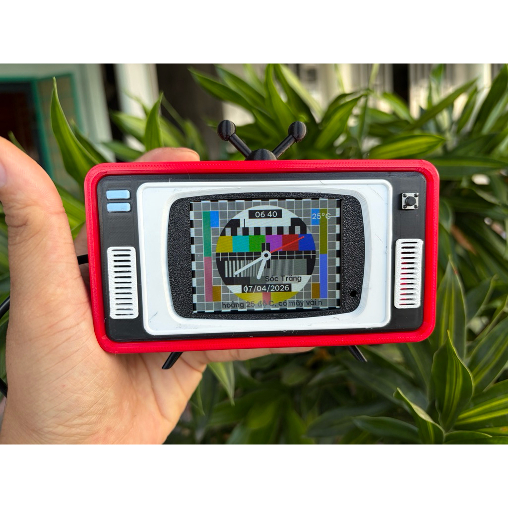 Vỏ Tivi Retro Xiaozhi màn 2.8 AIO ESP32-S3