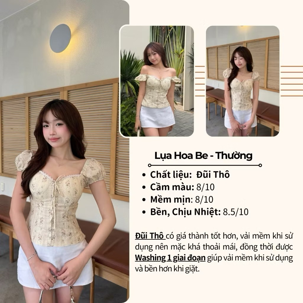 Áo Babydoll Nữ Vải Thô Linen Kiểu Tay Phồng Phối Nơ Ngực Tiểu Thư KENCO Thời Trang Nữ M678 | BigBuy360 - bigbuy360.vn