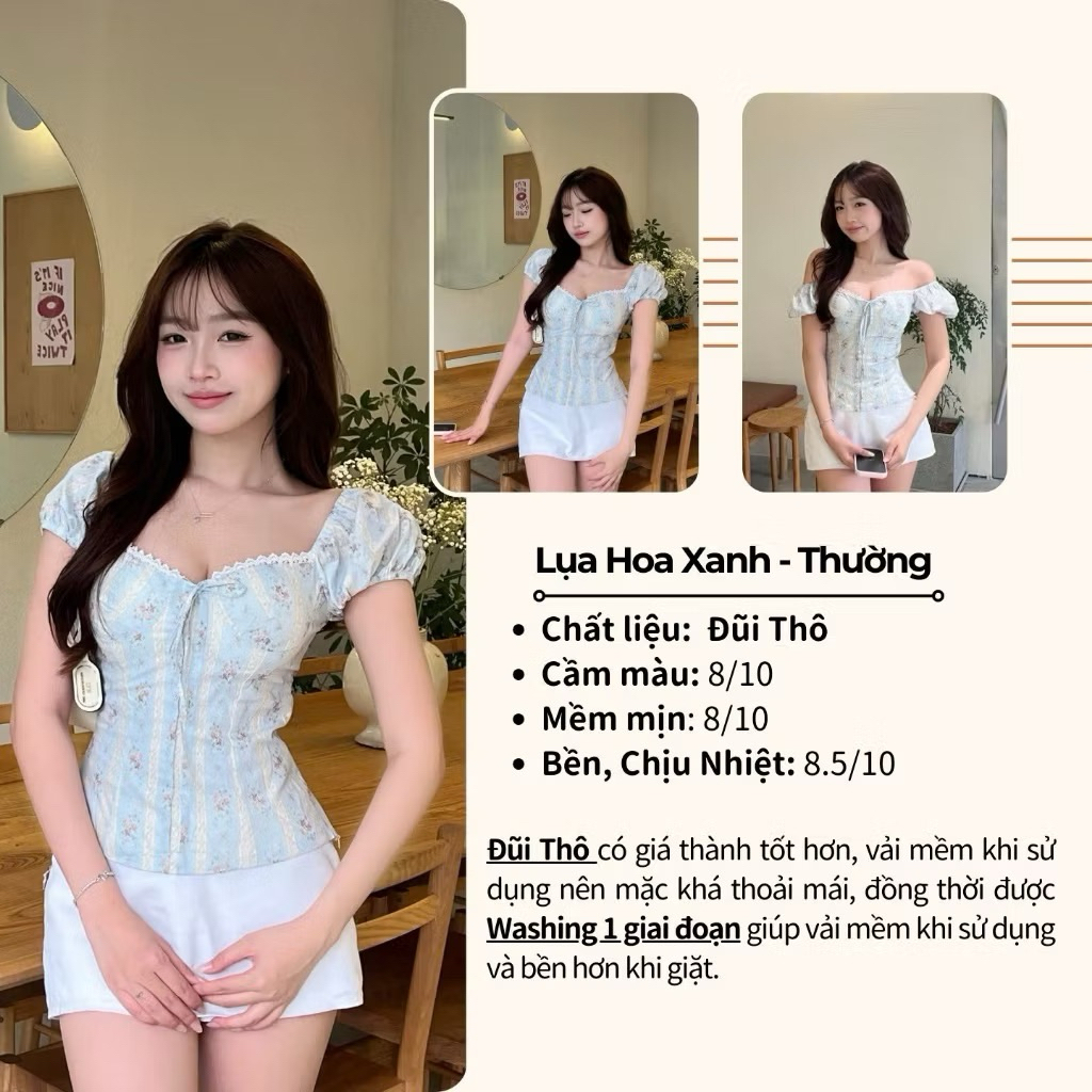 Áo Babydoll Nữ Vải Thô Linen Kiểu Tay Phồng Phối Nơ Ngực Tiểu Thư KENCO Thời Trang Nữ M678 | BigBuy360 - bigbuy360.vn