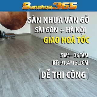 5mv = 36 tấm sàn nhựa vân gỗ có sẵn keo, bóc dán