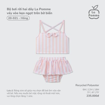Bộ bơi rời hai dây La Pomme váy xòe kẹo ngọt trên bờ biển -Chất liệu Recycled Polyester mềm nhẹ, nhanh khô–Bé gái -6M-5Y
