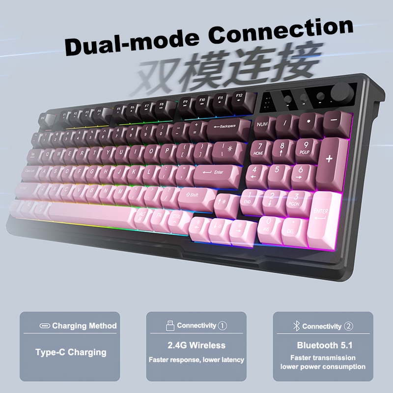 Bàn Phím Chuột Gaming Không Dây INKER Bluetooth + 2.4GHz RGB | BigBuy360 - bigbuy360.vn