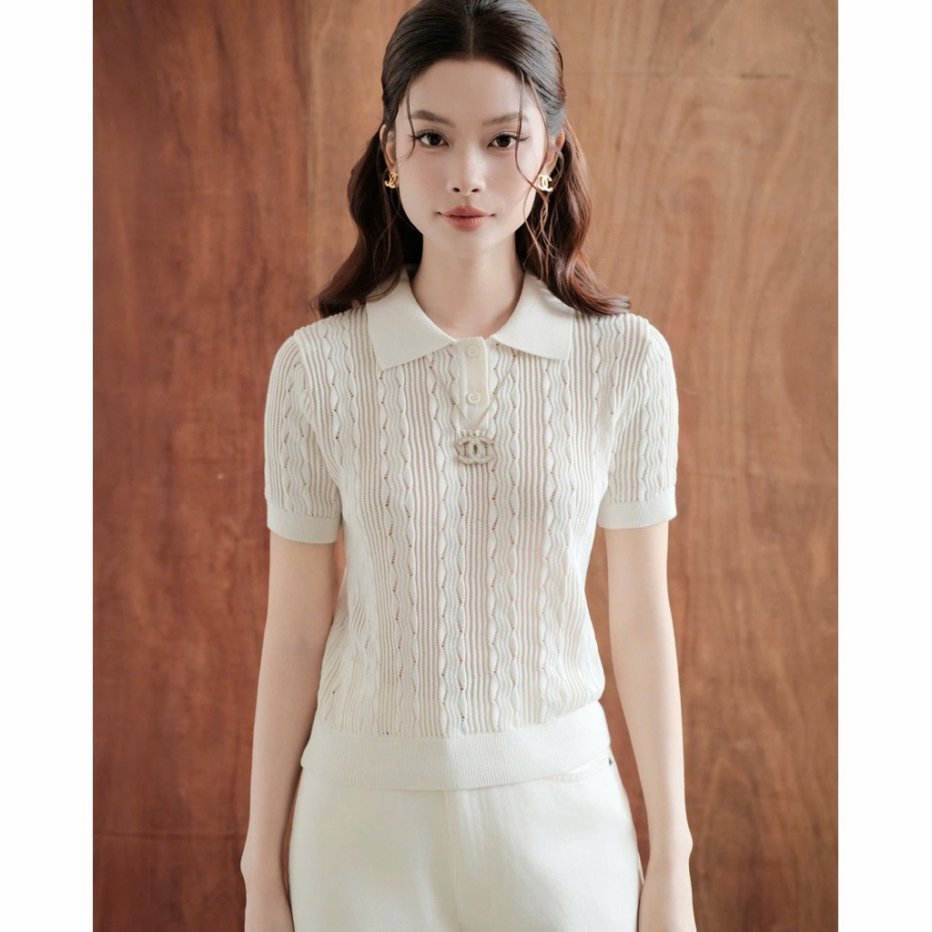 Áo polo len dệt knit Rubies Rubies Jimin size S new 100%
