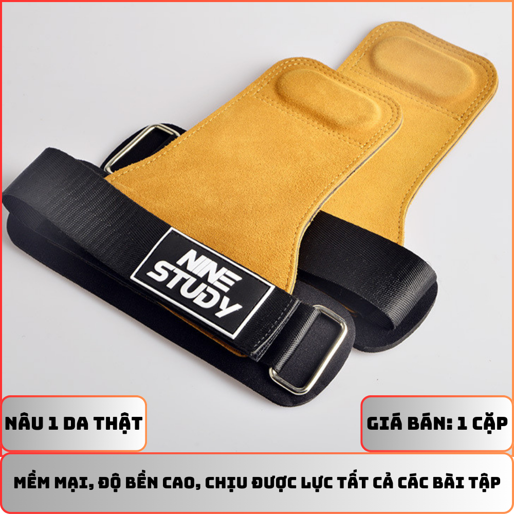Găng Tay Kéo Xà Lifting Chính Hãng Nine Study - Dây Kéo Lưng Tập Gym TXsport