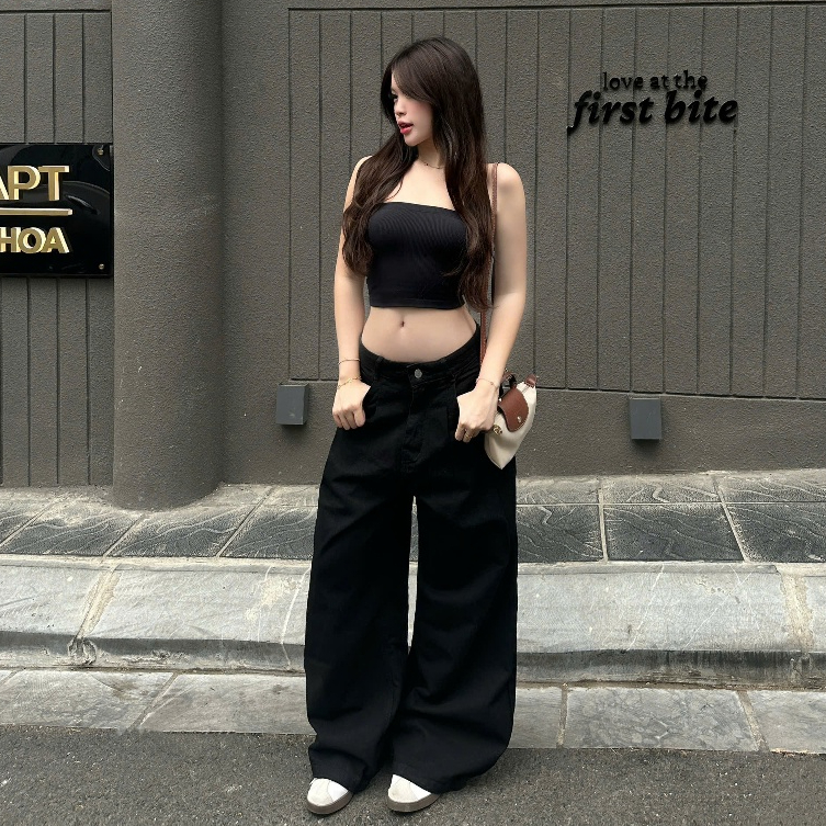 Quần Jean Đen Form Suông Rộng GODMOTHER Quần Jean Cạp Trễ Ống Suông Nam Nữ Unisex Thoải Mái | BigBuy360 - bigbuy360.vn