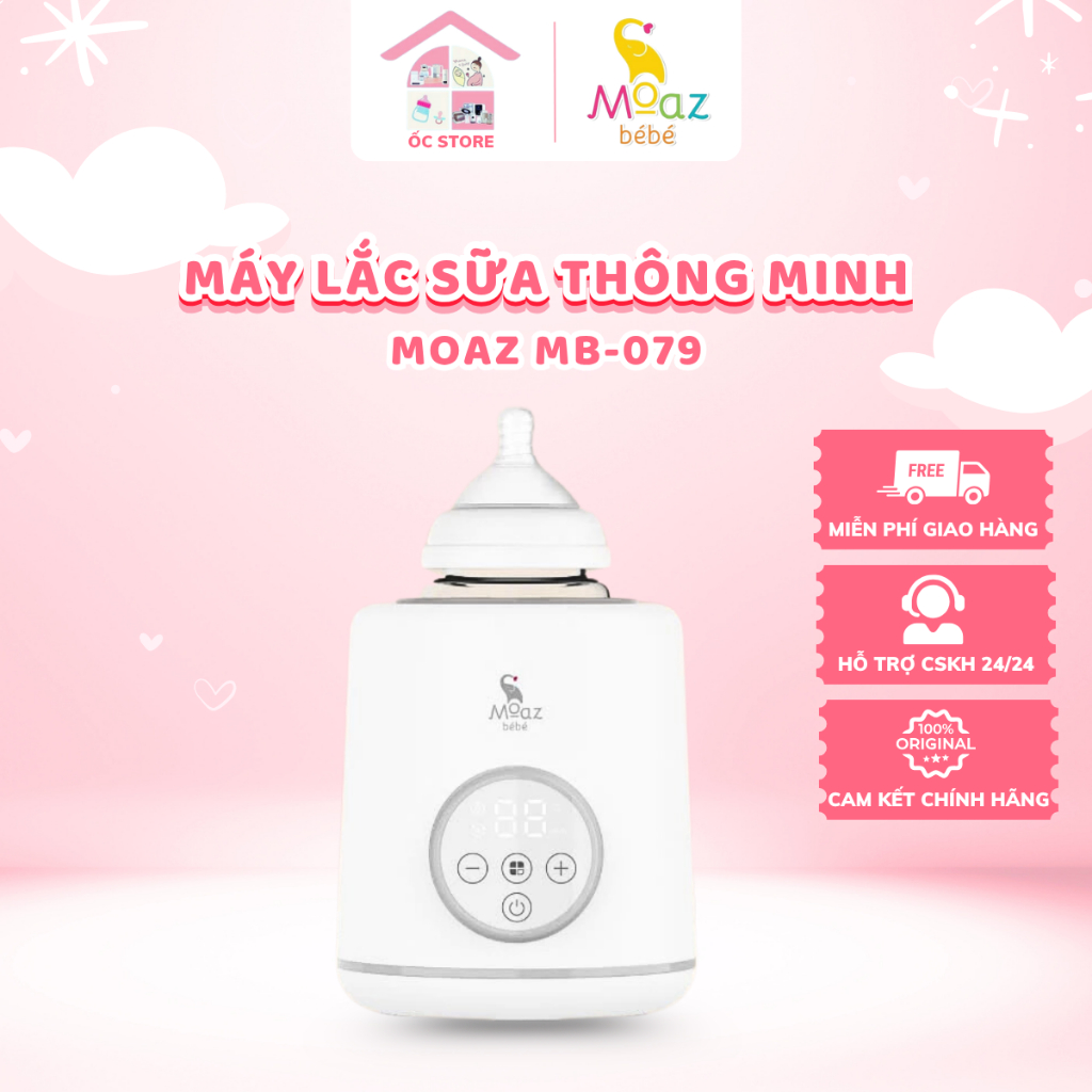 Máy lắc sữa thông minh Moazbebe mb079 MB079 bảo hành chính hãng 12 tháng