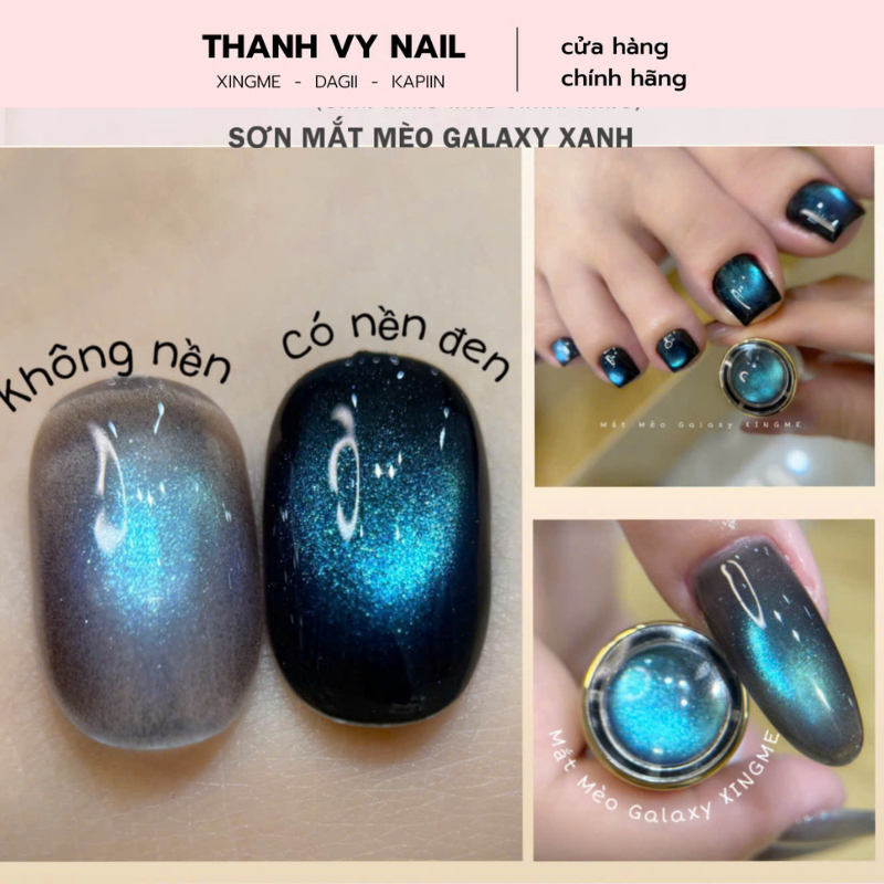 Sơn mắt mèo GALAXY ánh màu xanh tím, mắt mèo XINGME chai 10g