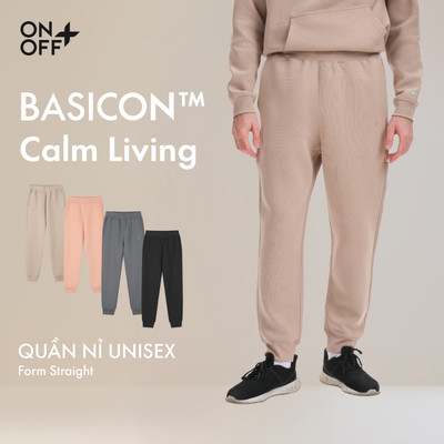 BASICON | Quần nỉ jogger interlock unisex phom straight năng động ONOFF - 15BP25W558