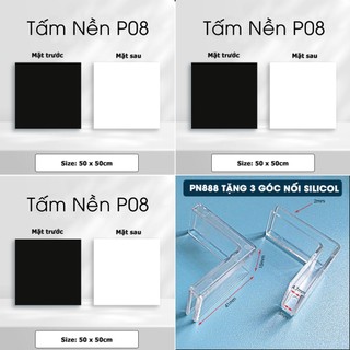 Phông nền chụp ảnh sản phẩm chuyên nghiệp, PVC dầy 5mm, 1 tấm 2 mặt với 2 màu ( Tặng kẹp góc )