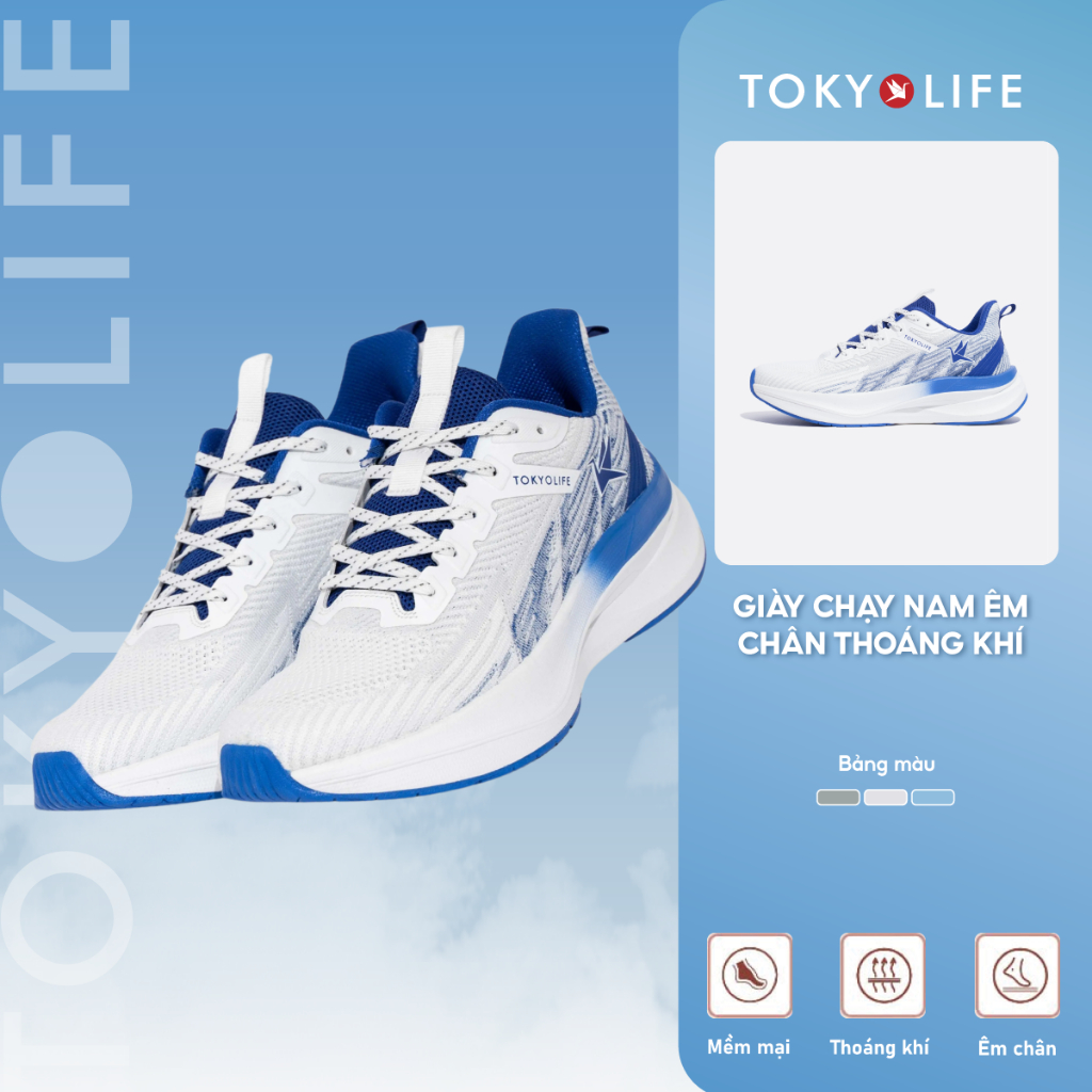 Giày thể thao chạy bộ NAM TOKYOLIFE êm chân thoáng khí 40003734