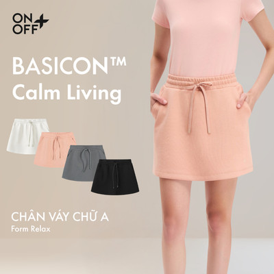 BASICON | Chân váy chữ A nỉ interlock tôn dáng, ôm nhẹ, thoải mái ONOFF - 16KS25S519