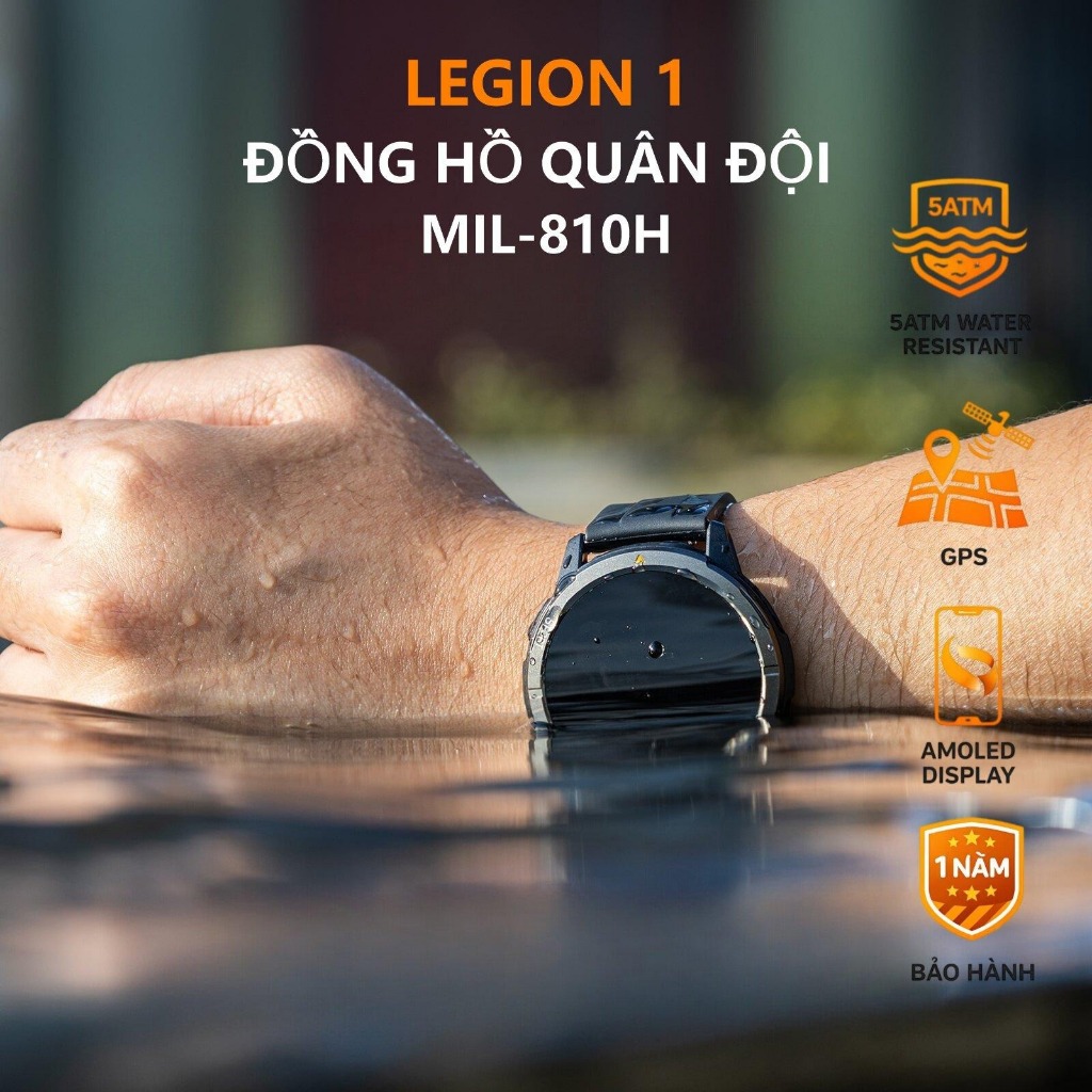 AGM LEGION Đồng hồ thông minh siêu bền｜AMOLED sắc nét｜5ATM chống nước 50m｜Chuẩn quân đội 810H + IP68