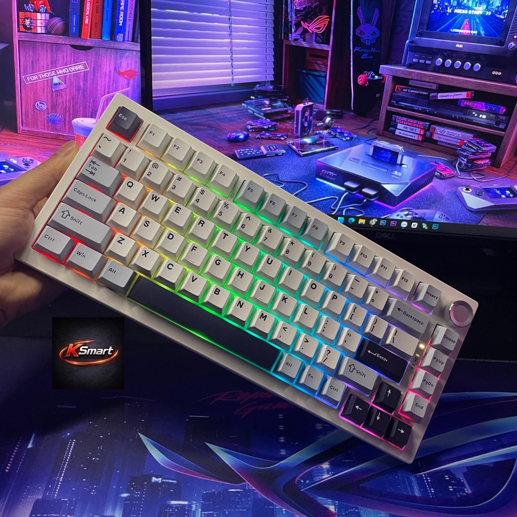 Bàn phím cơ KSmart - K81 không dây 3 mode - Mạch Xuôi - Hỗ trợ hotswap 5 pin - LED RGB - Có App