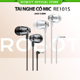 Tai nghe có dây robot rec10e re101s nghe nhạc đàm thoại cổng kết nối 3.5mm - dây chống rối