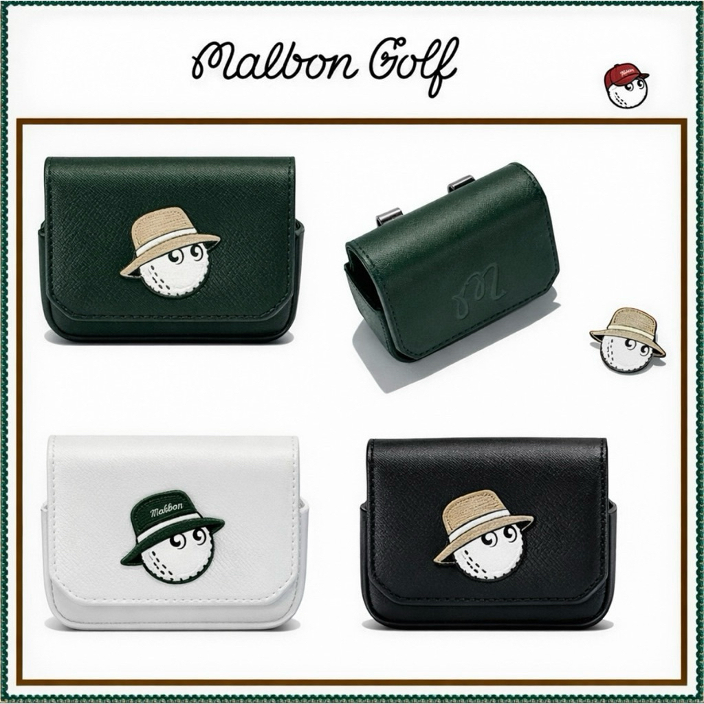 Túi Golf Malbon Cao Cấp –Túi Đeo Thắt Lưng Đựng 2 Bóng & Phụ Kiện Golf, Chất Liệu Da Saffiano (Malbo