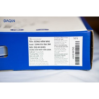 Dây Mỏ Hàn MIG 15AK (EU) DAQIN Chính Hãng – Tay Cầm Êm, Dây Dẫn 3M/5M, Phụ Kiện Máy Hàn CO2