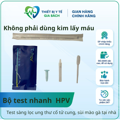 Test nhanh phát hiện Virus HPV( Ung thư cổ tử cung). Không phải chích lấy máu( CHE TÊN SẢN PHẨM)
