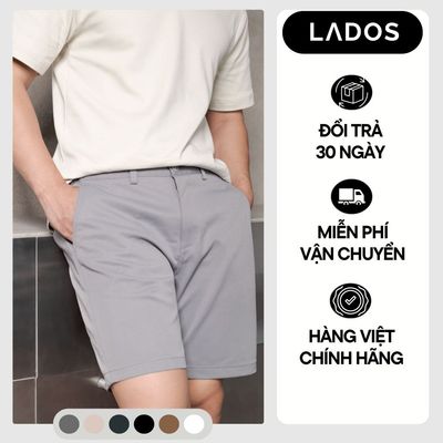 Quần Short Kaki Nam cao cấp LADOS-24134 có chun co giãn form regular basic dễ phối đồ