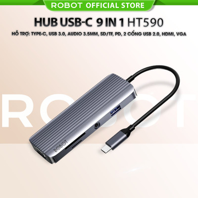 HUB Type-C chuyển đổi 9 in 1 ROBOT HT590
