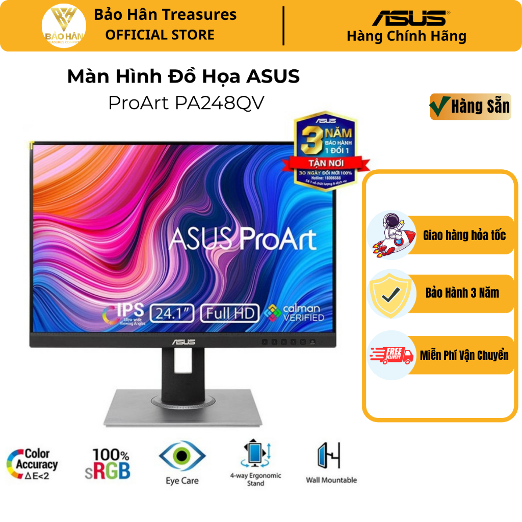 Màn Hình Asus ProArt PA248QV Gen2 (PA248QFV) , 24.1-inch, 16:10, WUXGA (1920 x 1200) - Hàng Chính Hã