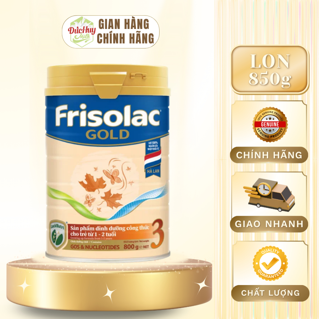 Sữa Bột Frisolac Gold 3 Lon 850g Dành Cho Bé Từ 1-2 Tuổi